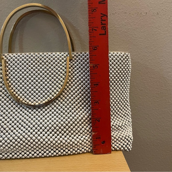 Vintage 80s ‘Bags By Marlo’ Ivory Bubble Chainmail Handbag w Gold Handles - EUC - Picture 11 of 16
